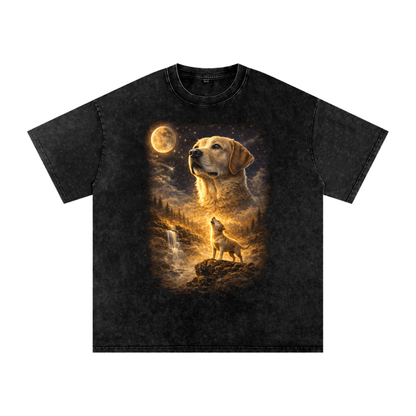 Golden Retriever Howling 90s Oversized T-Shirt