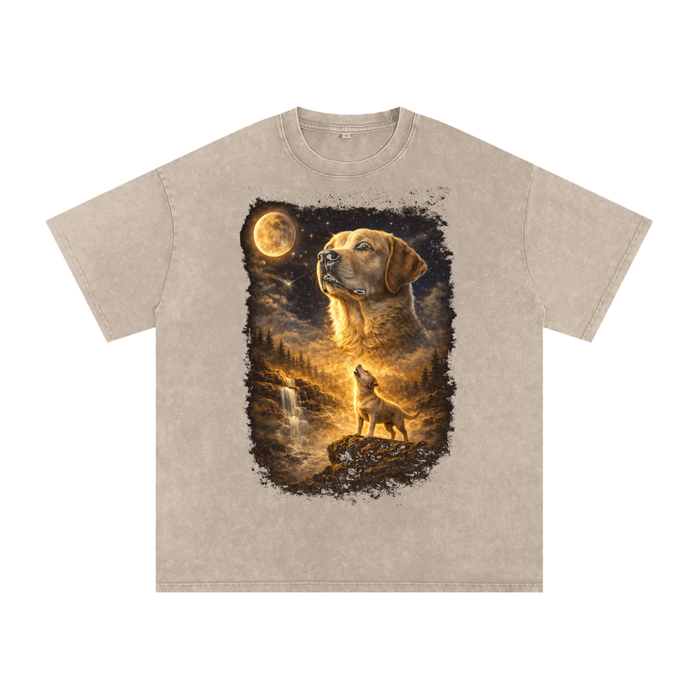 Snow Washed Oversized Cotton T-Shirt